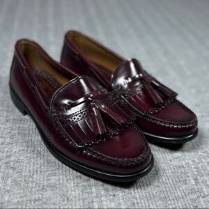 G.H. Bass Tassel/Kiltie Loafer Oxblood Leather Shoes Burgundy Size 8 Women’s